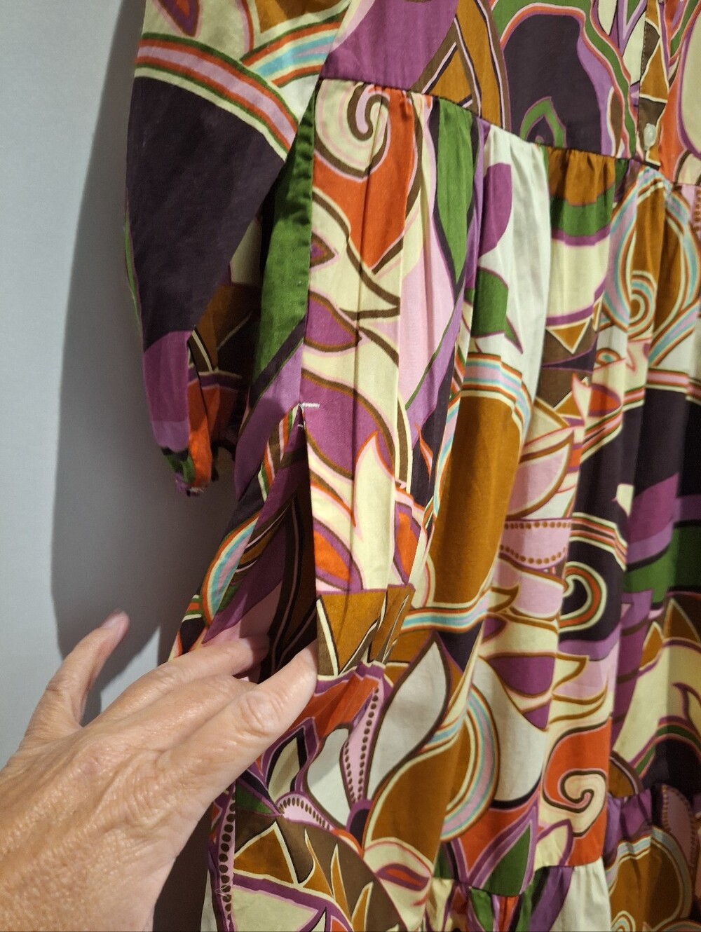Maeve Anthropologie Tiered Bettina Midi Colorful Shirt  Dress - Picture 6 of 12